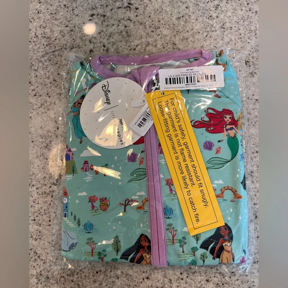 Little Sleepies x Disney Zippy bamboo princess dreams 6-12 months baby girl - Picture 1 of 5